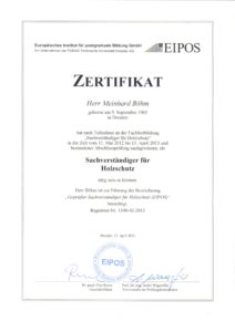 Zertifikat Eipos Dresden